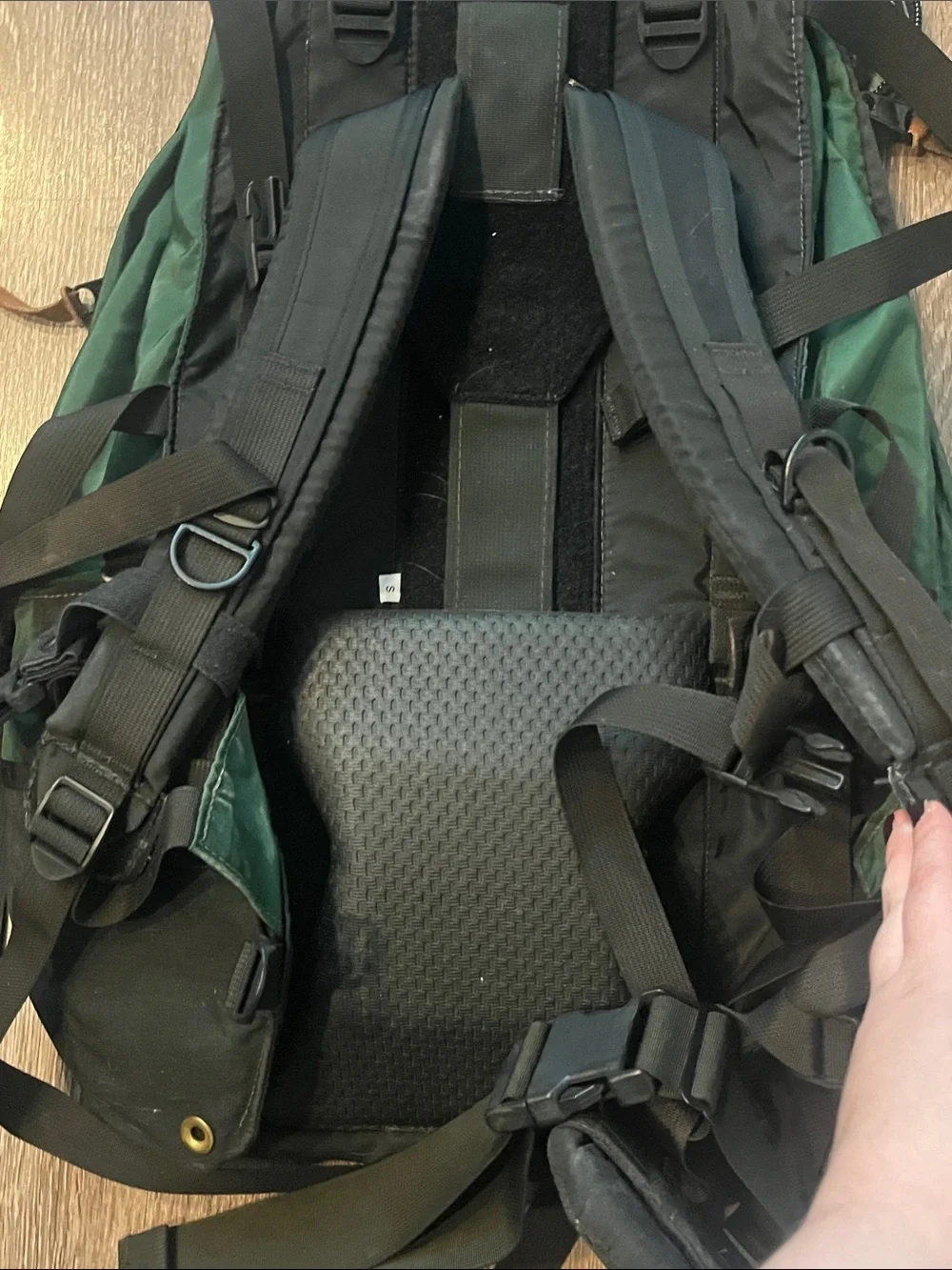 Vintage Gregory Green and Black Outdoor Backpack with Secure Buckles